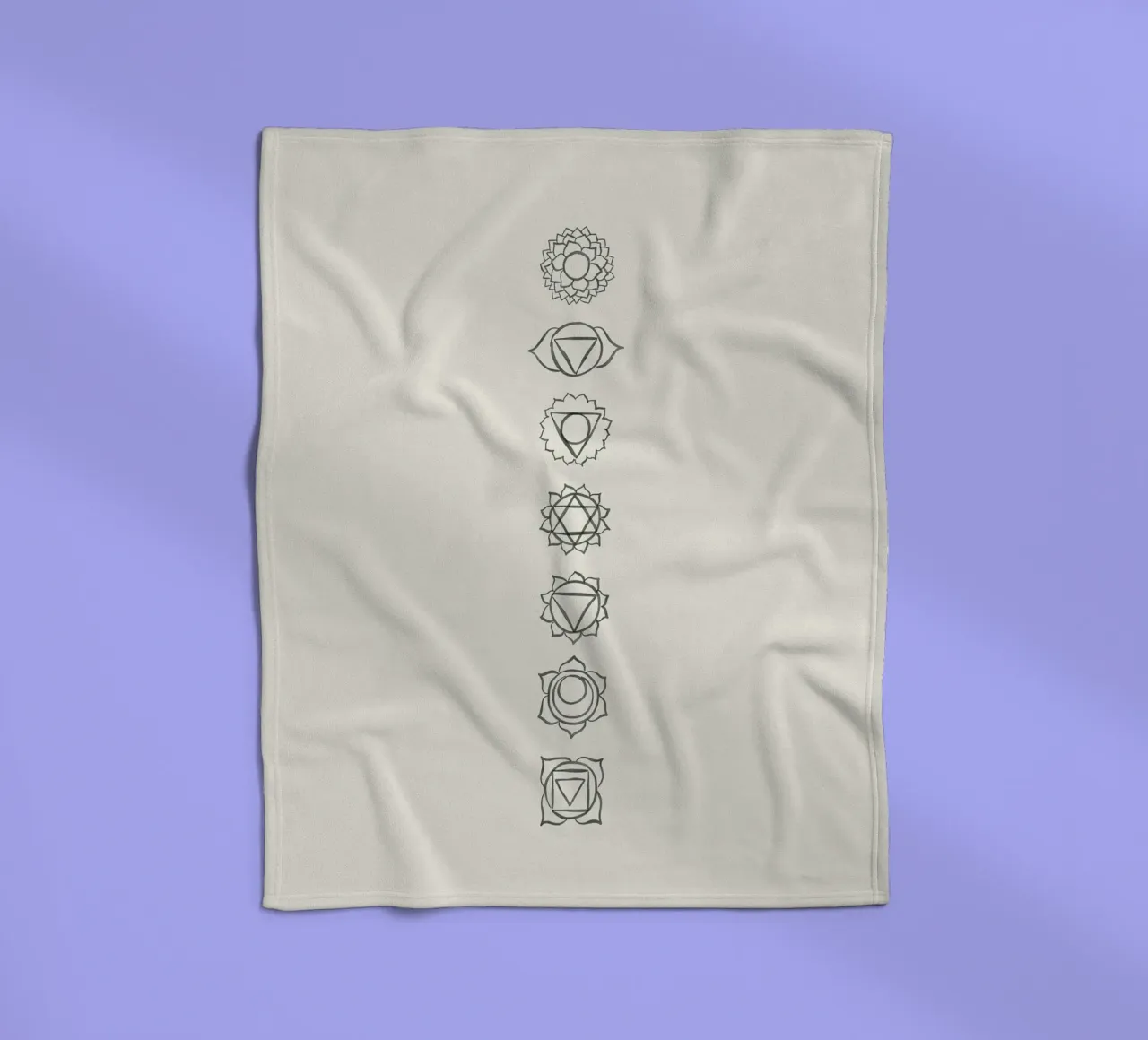 Line art minimalista in bianco e nero boho simbolismo dei chakra coperta in pile da This Wild Soul - Illustration
