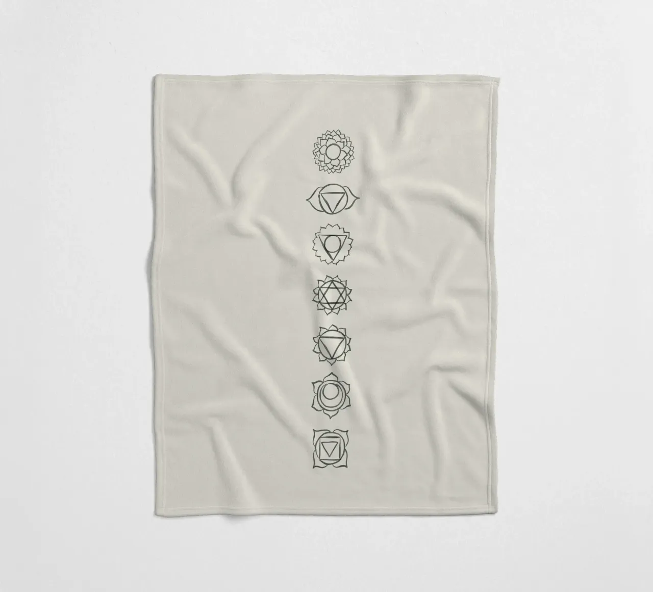 Line art minimalista in bianco e nero boho simbolismo dei chakra coperta in pile da This Wild Soul - Illustration