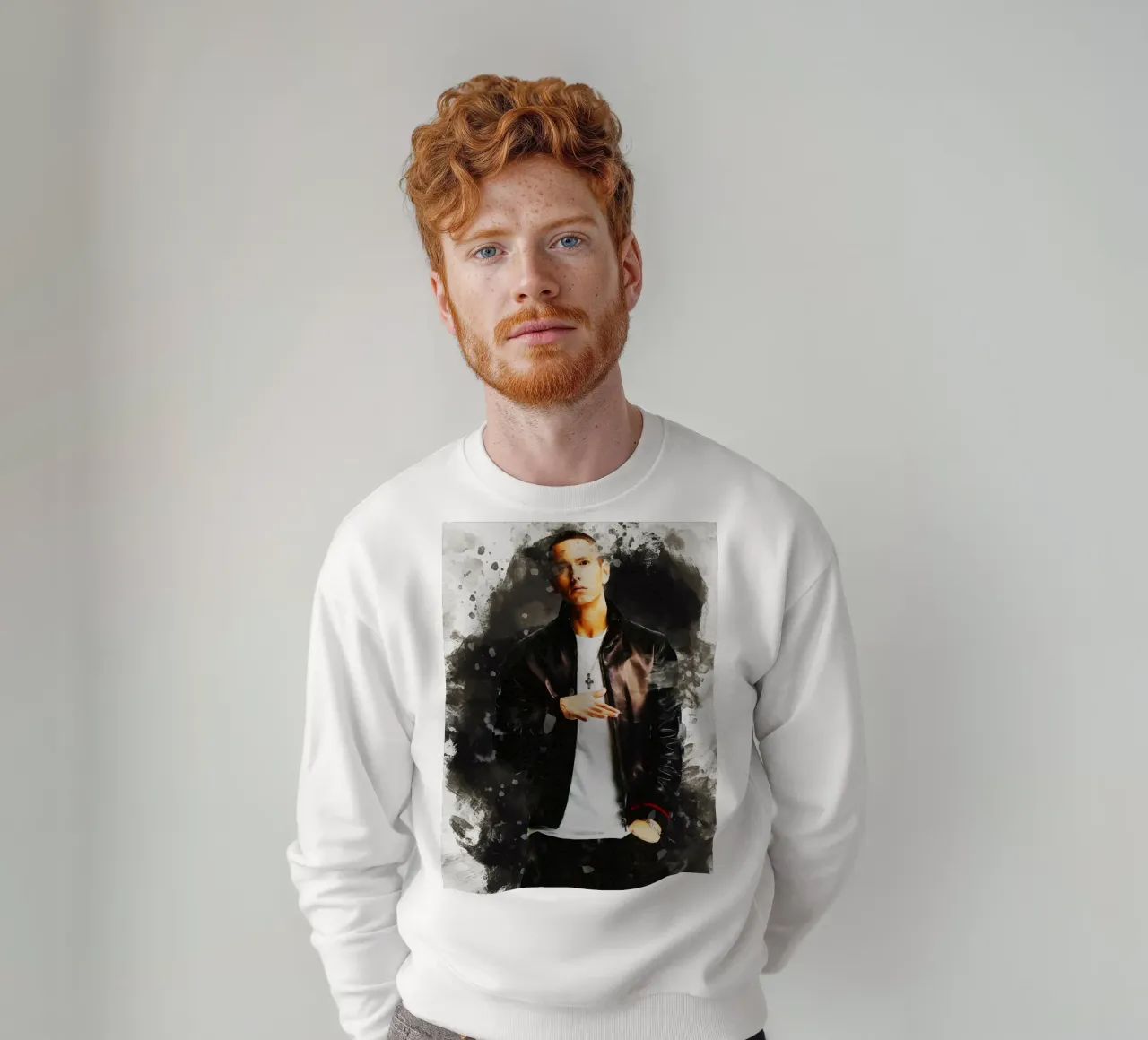 Smudge of Portrait Eminem sweatshirt by Gunawan Rb