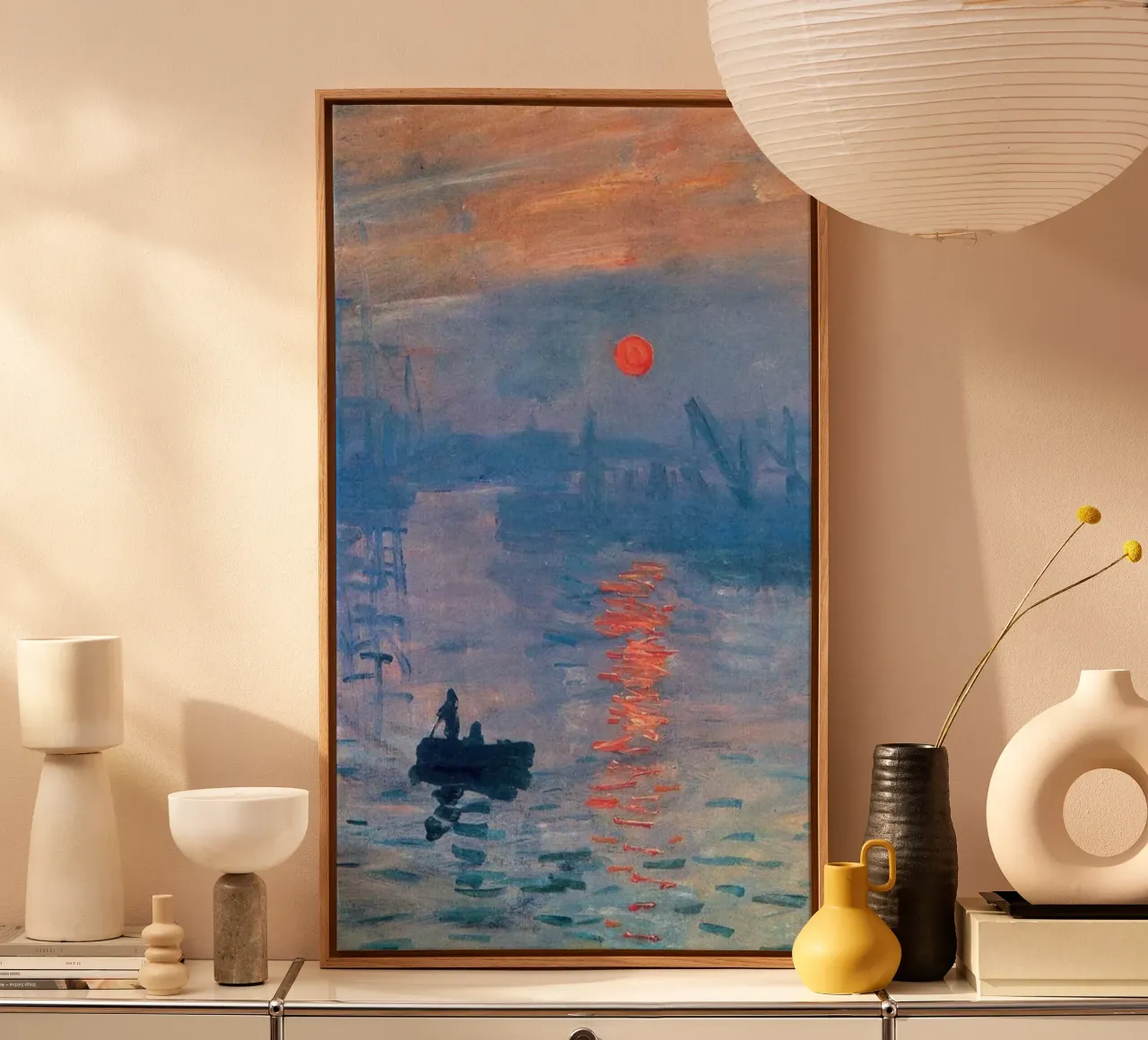 zonsopgang silhouet claude monet canvas met Baklijst van belong shop