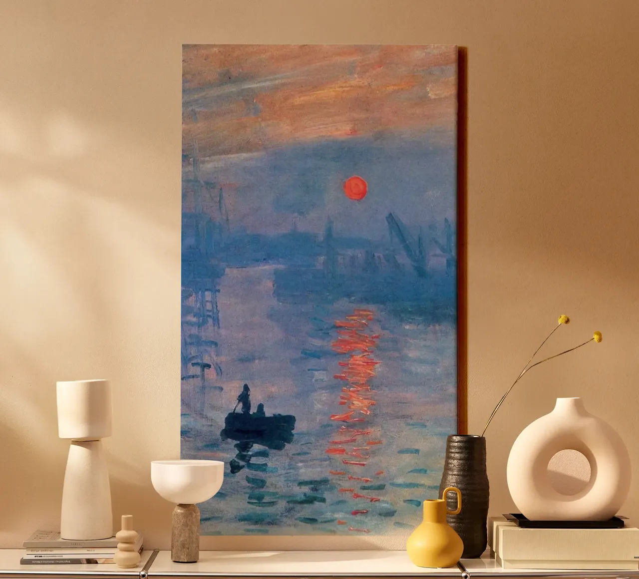 zonsopgang silhouet claude monet canvas met Baklijst van belong shop