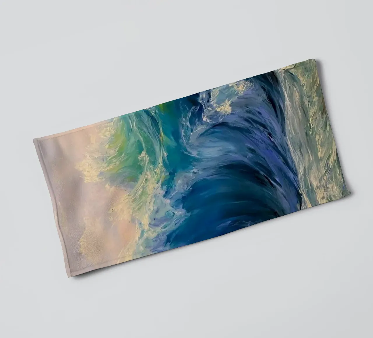 claude monet grote golven kunstdruk badhanddoek van belong shop