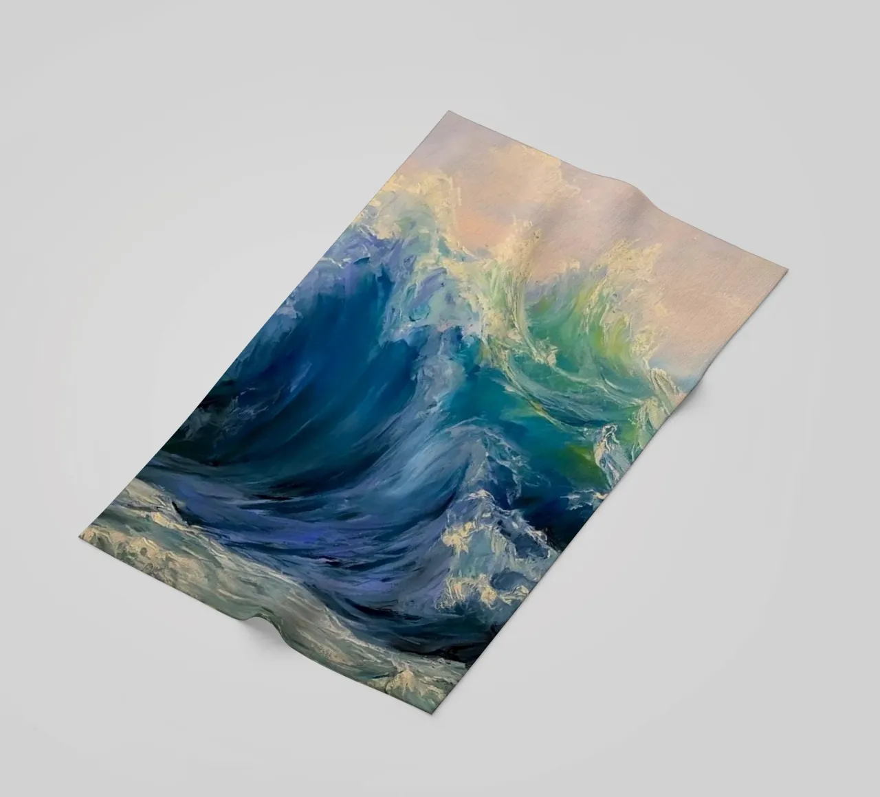 claude monet grote golven kunstdruk strandhanddoek van belong shop