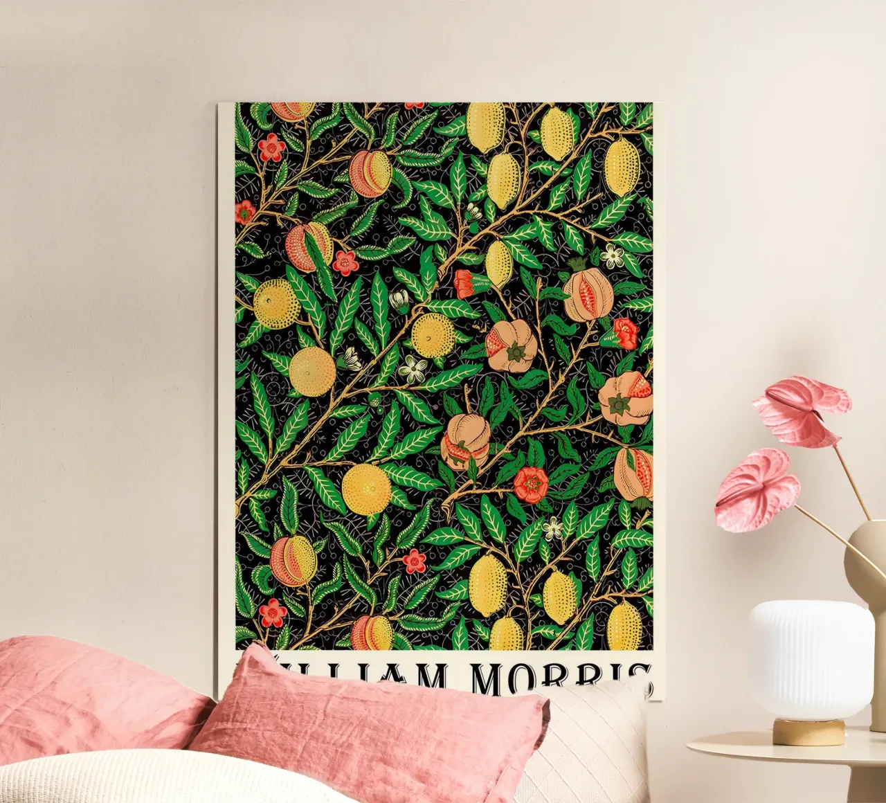 zitronenbaum trägt viele früchte william morris Poster mit Aluminium Rahmen von komo store