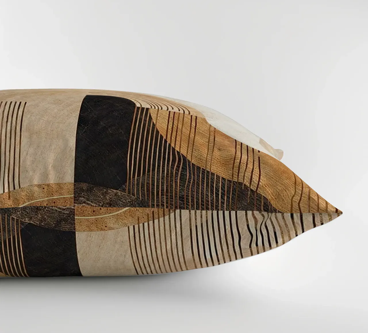 circle arc lines patterns abstract shapes texture beige brow decorative cushion by minerva santiago