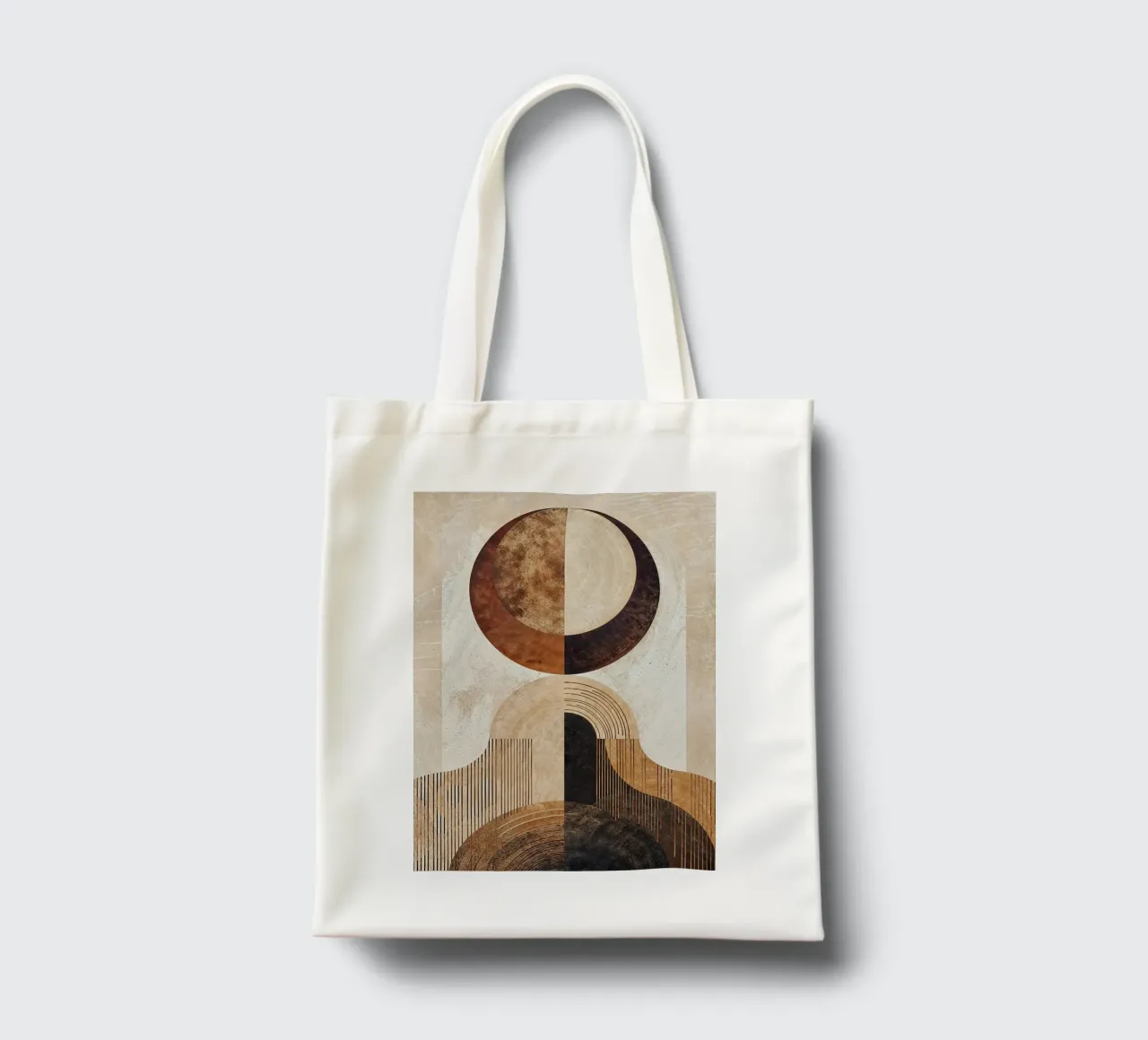 cercle arc lignes motifs formes abstraites texture beige sourcils tote bag de minerva santiago