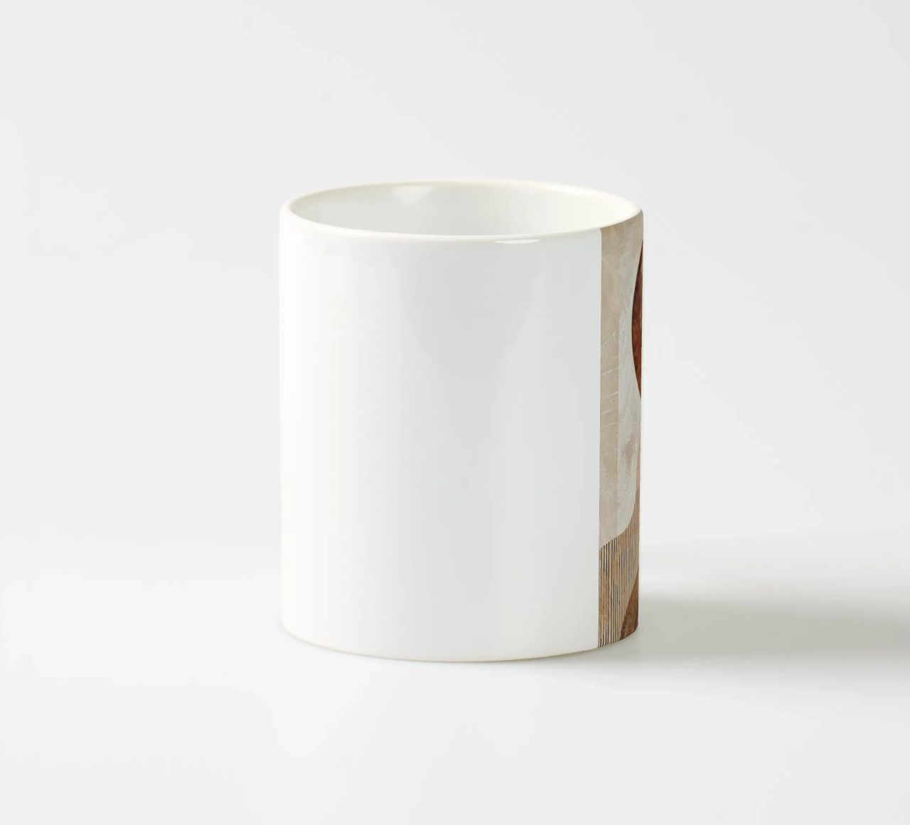 circle arc lines patterns abstract shapes texture beige brow ceramic mug by minerva santiago