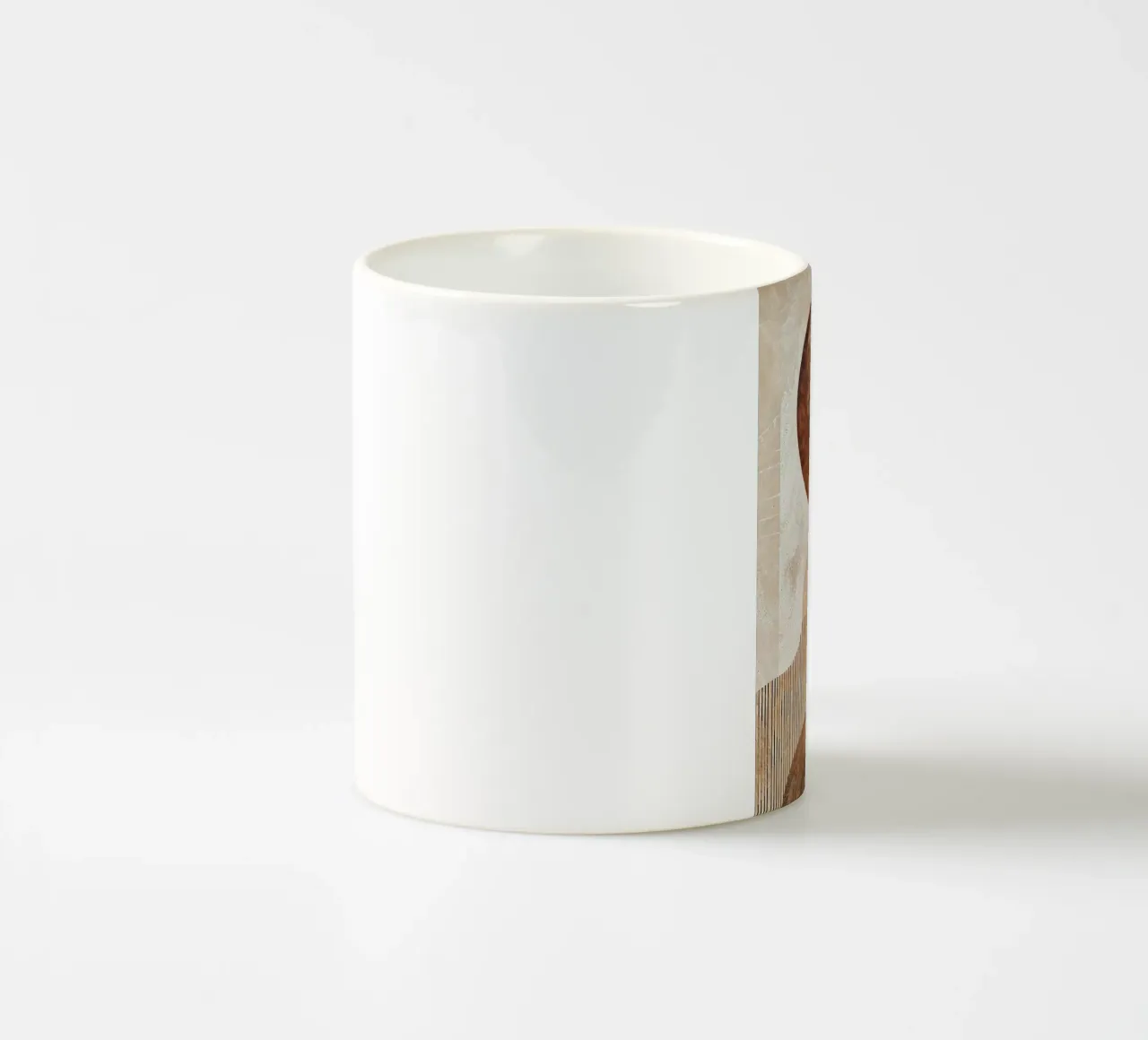 cerchio arco linee modelli forme astratte texture beige fronte tazza in ceramica da minerva santiago
