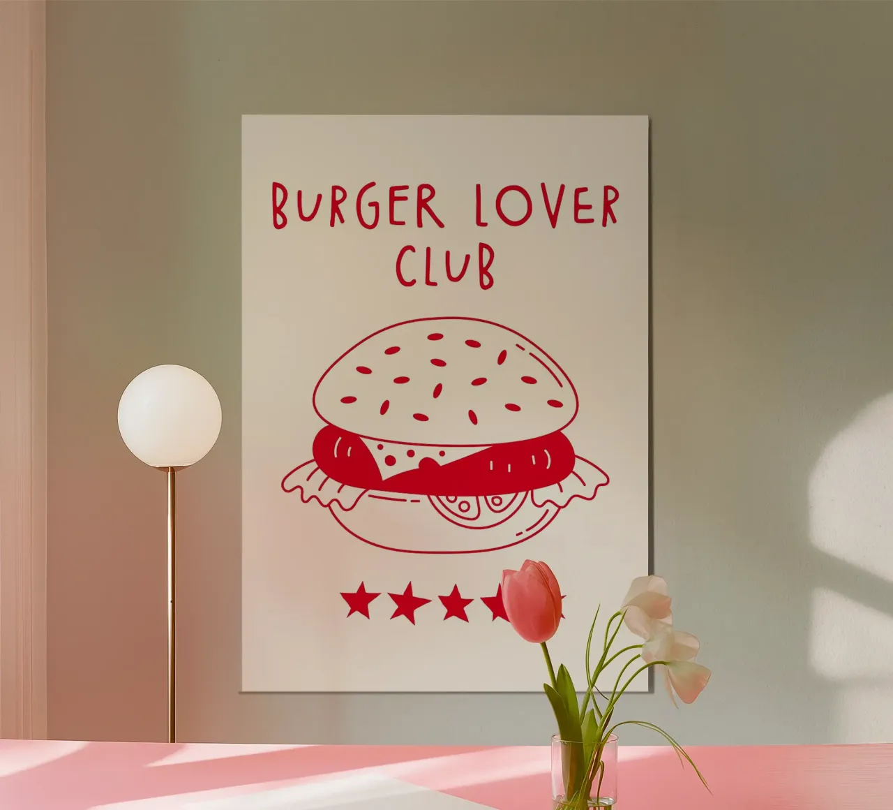 panino con hamburger club food formaggio lattuga panino con semi di sesamo poster con telaio in plastica da minerva santiago