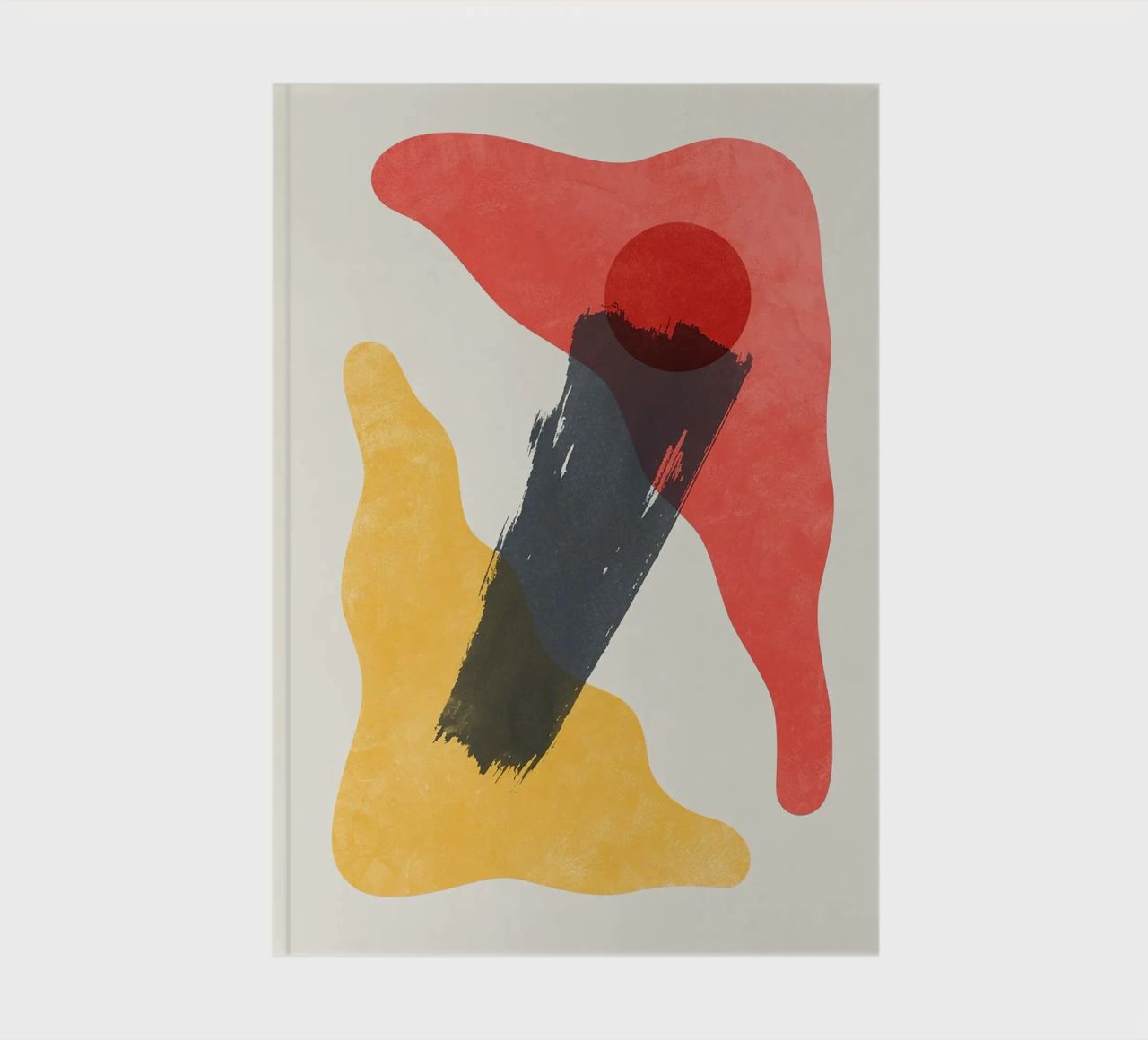 red circle yellow shape black brushstroke abstract forms dyn notebook by Perry Kale