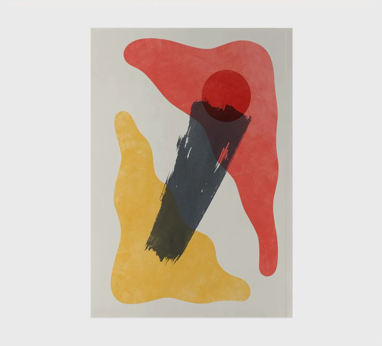 red circle yellow shape black brushstroke abstract forms dyn notebook by Perry Kale