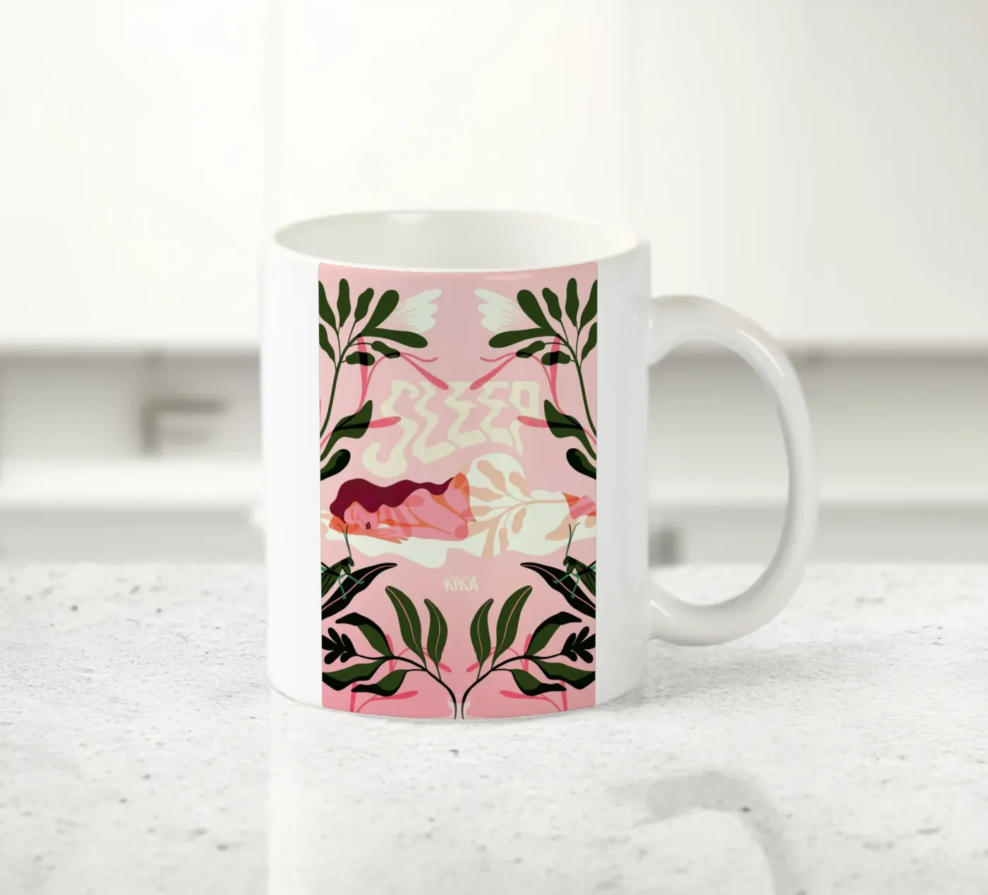Nap ceramic mug by Kika illu
