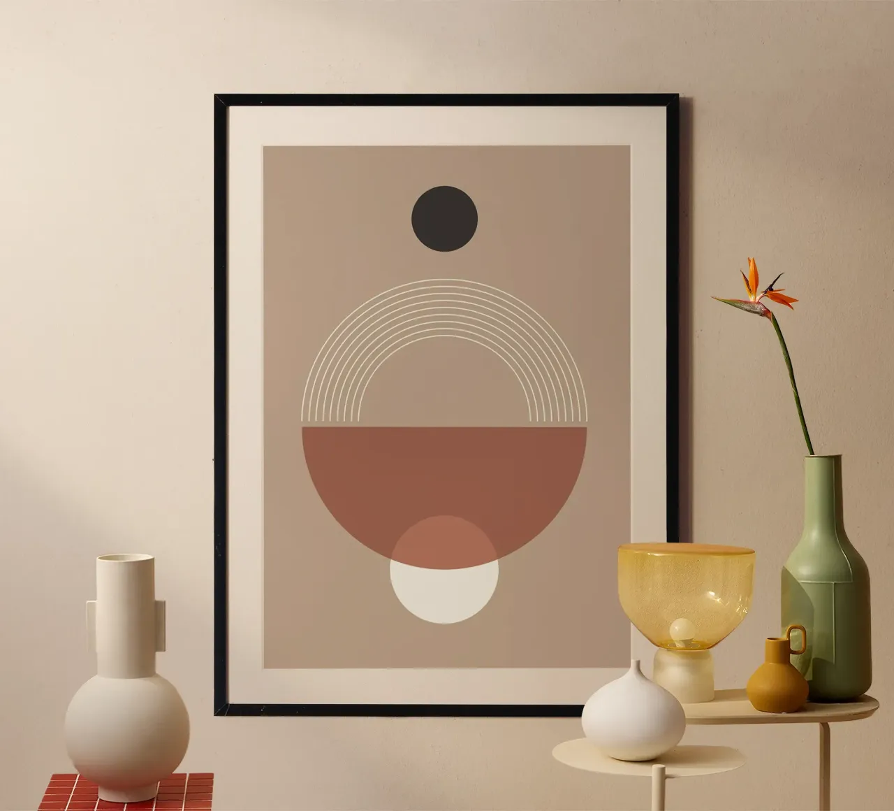 cerchio semicerchio minimalismo linee curve forme geometriche poster da Nick Haluck