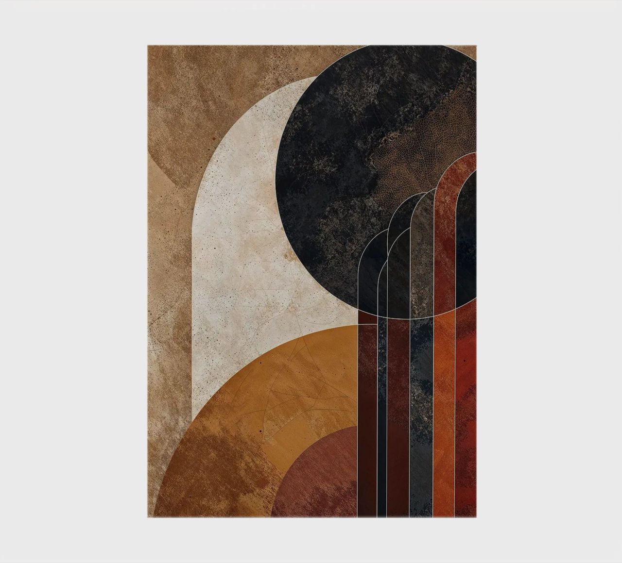circles curved lines abstract shapes textures earth tones ov notebook by Nick Haluck