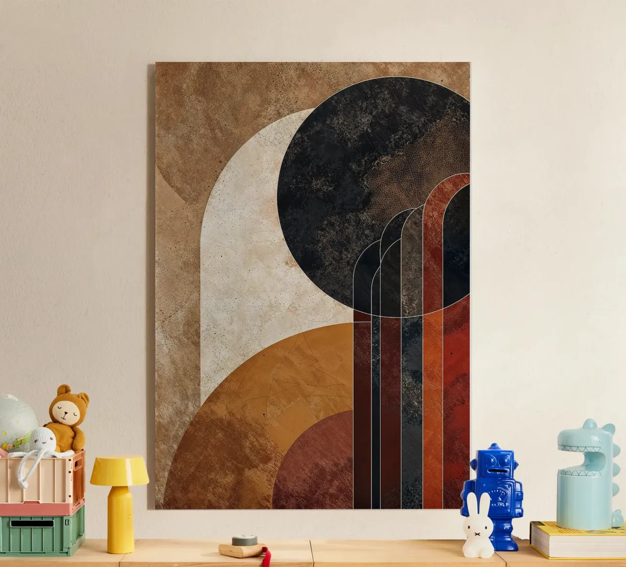 cerchi linee curve forme astratte texture toni della terra ov plexiglass da Nick Haluck