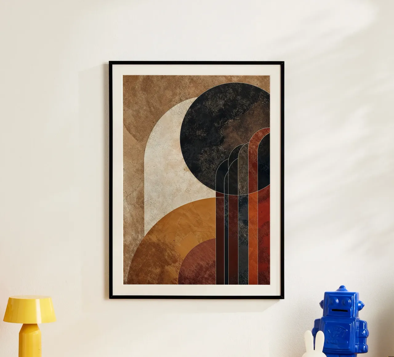 cerchi linee curve forme astratte texture toni della terra ov poster da Nick Haluck