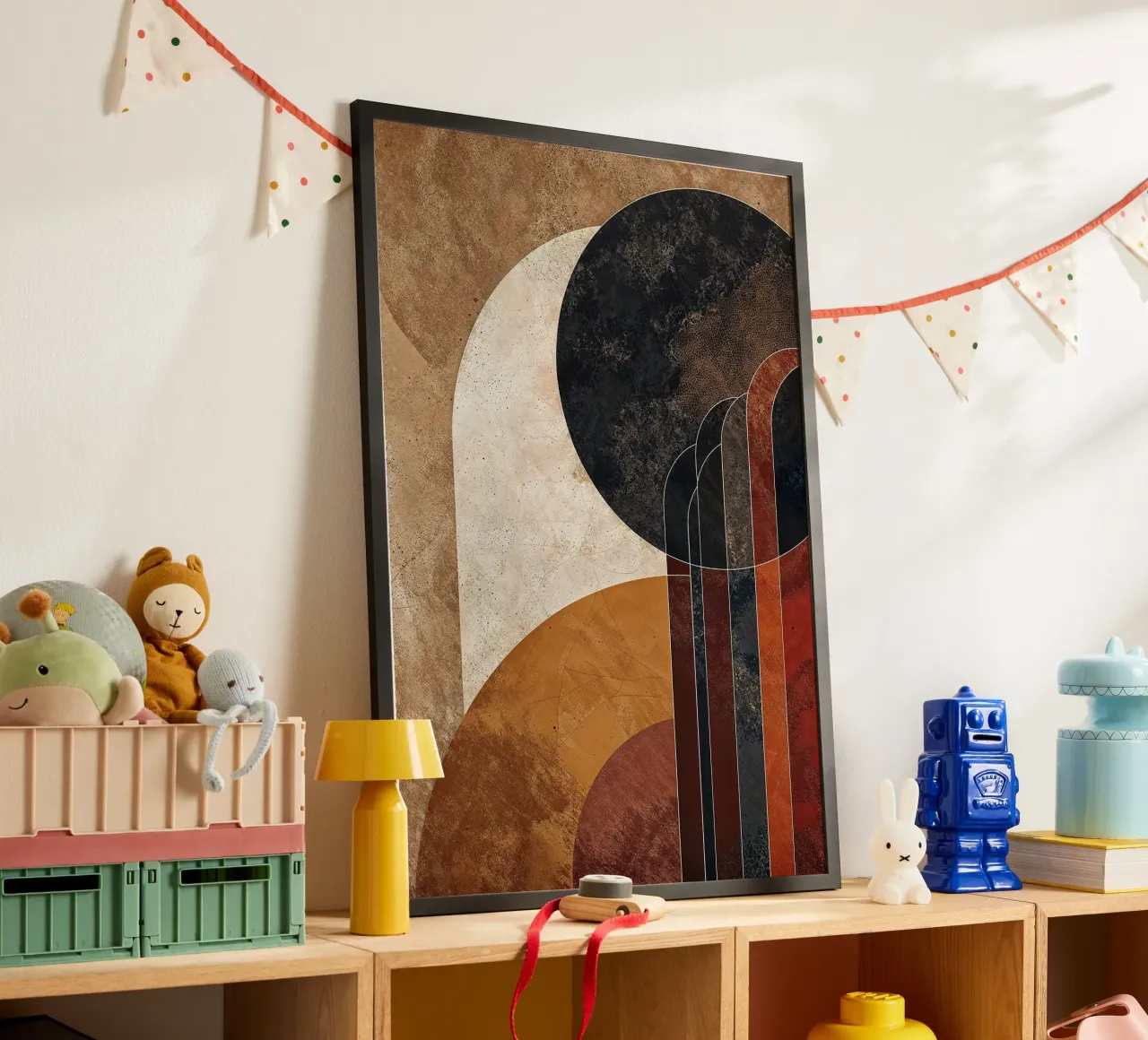 cerchi linee curve forme astratte texture toni della terra ov poster da Nick Haluck