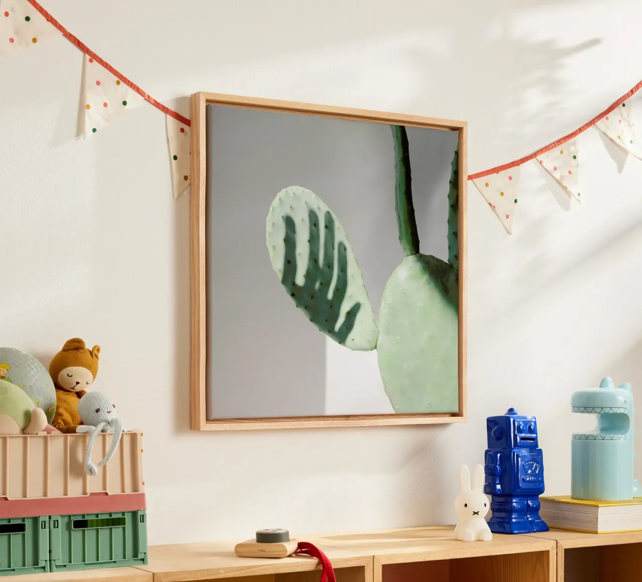 Hello Cactus tela con Cornice a cassetta da George Griefy