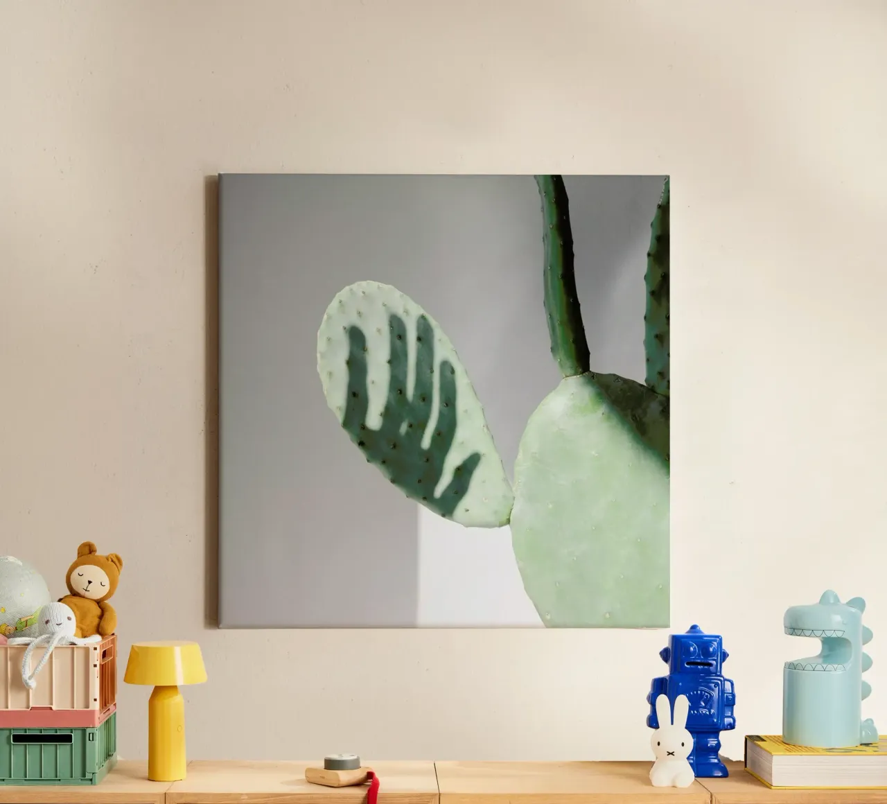 Hello Cactus tela con Cornice a cassetta da George Griefy