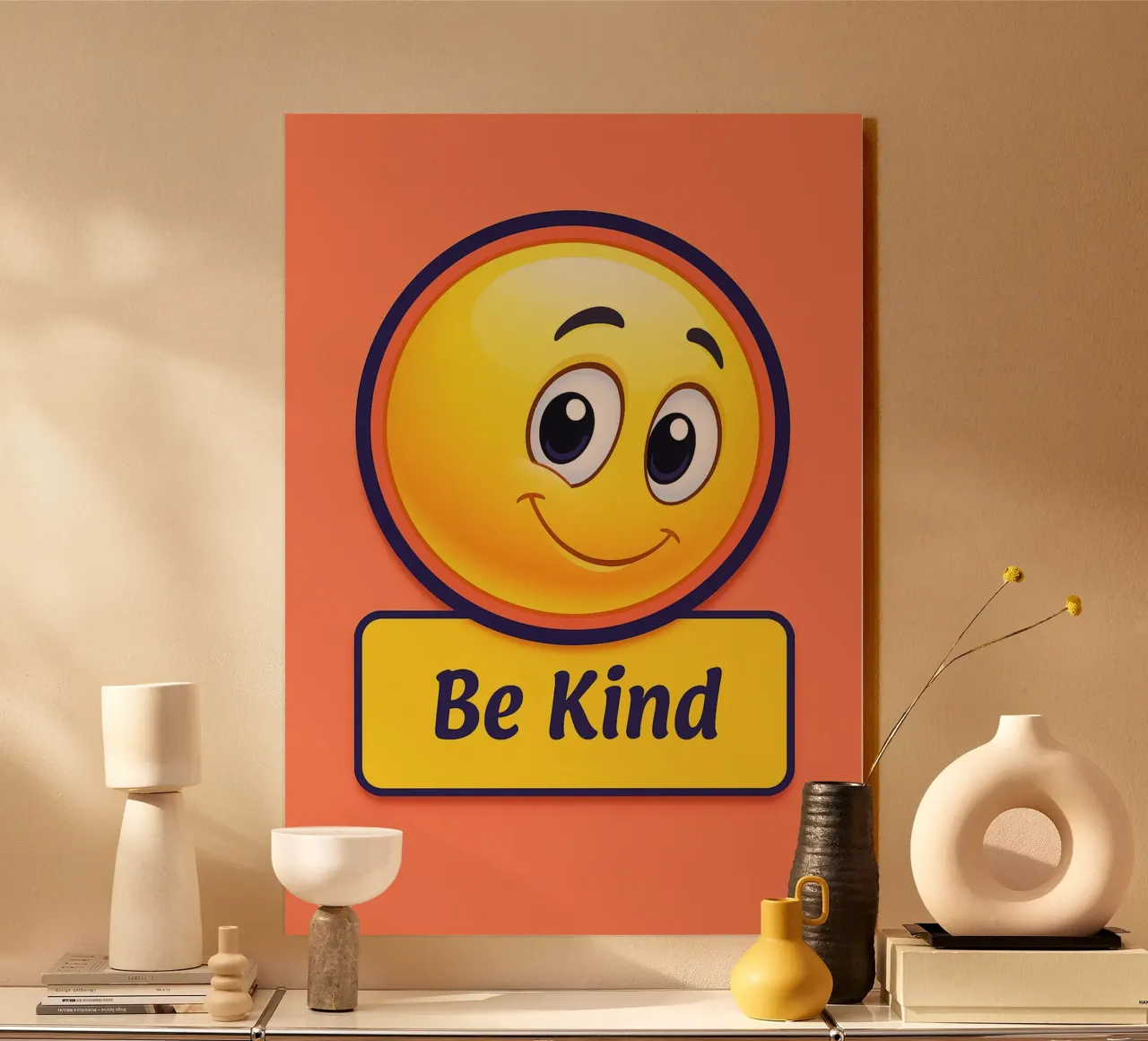 Emoticona sorriso Be Kind alluminio dibond da PitaraS