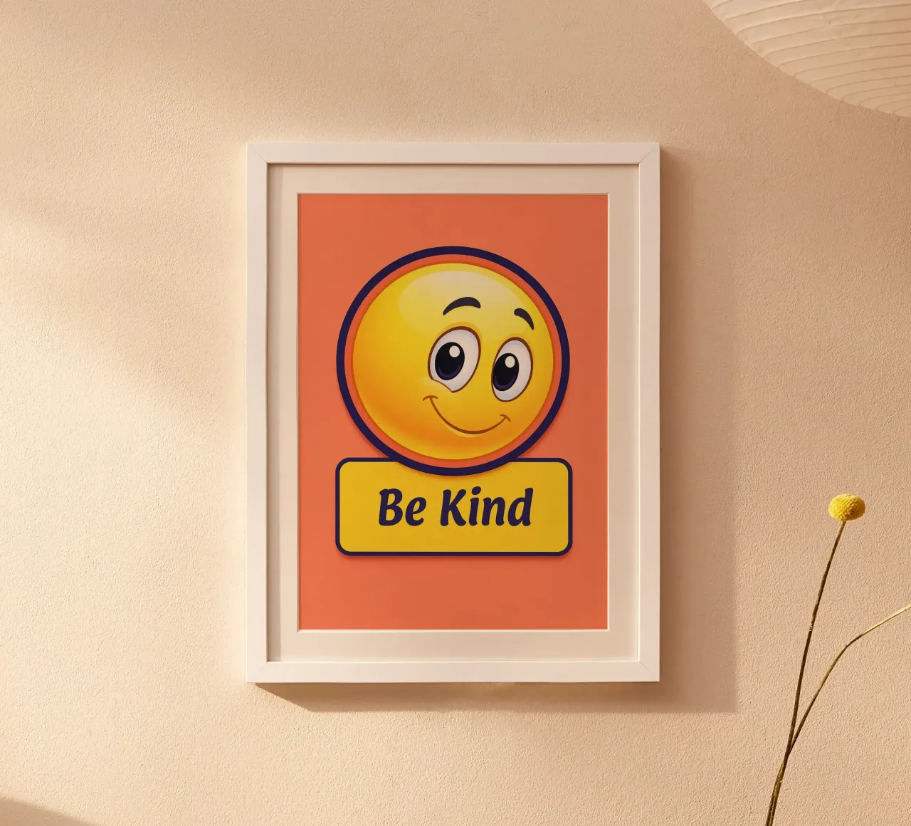 Emoticona sorriso Be Kind carta hahnemühle da PitaraS