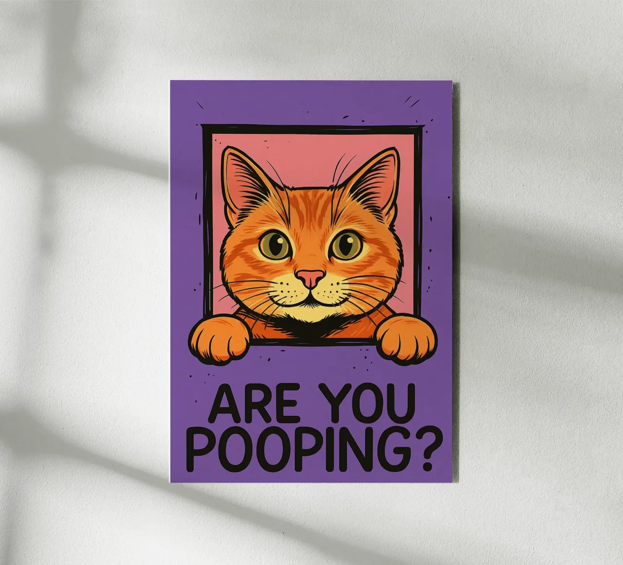 gatto stai facendo la cacca in bagno divertente alluminio dibond da PitaraS