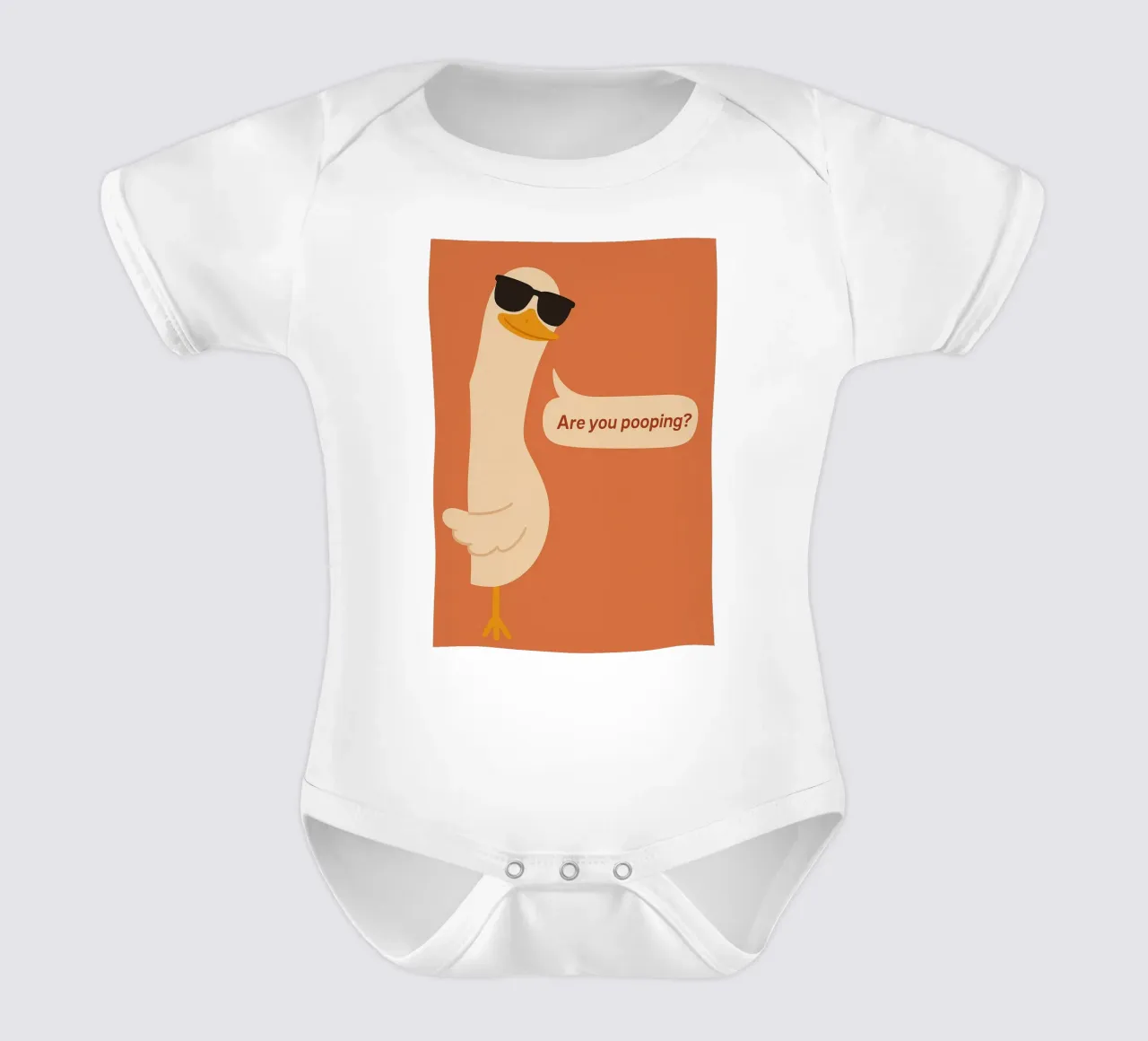 duck are you pooping funny bathroom short-sleeve baby romper by PitaraS