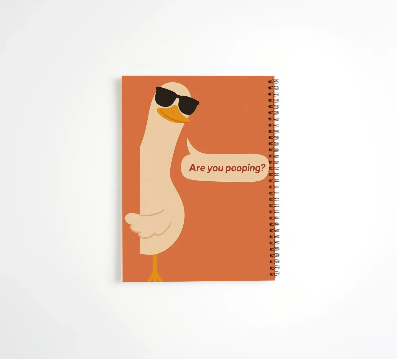 duck are you pooping funny bathroom spiral notebook by PitaraS