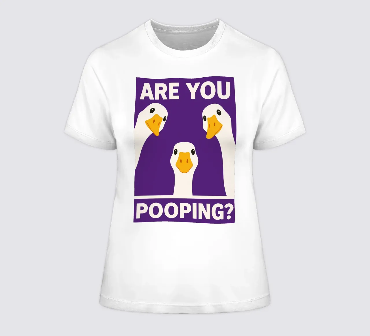Duck are you pooping women's fitted t-shirt by PitaraS