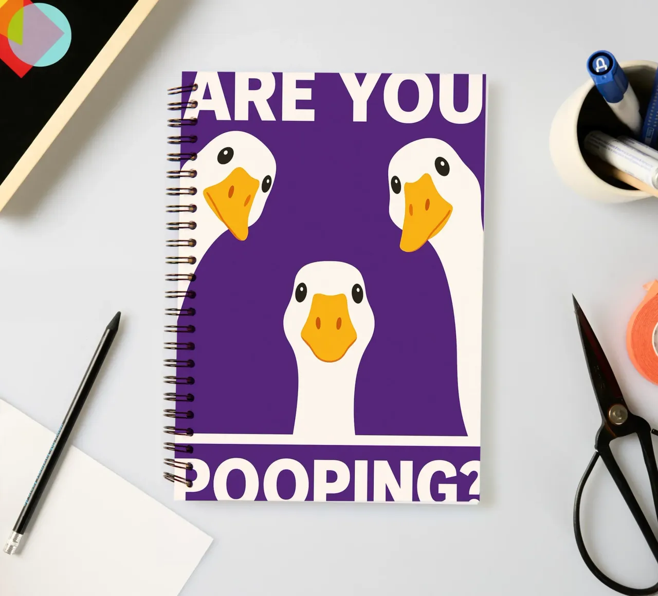 Duck are you pooping spiral notebook by PitaraS