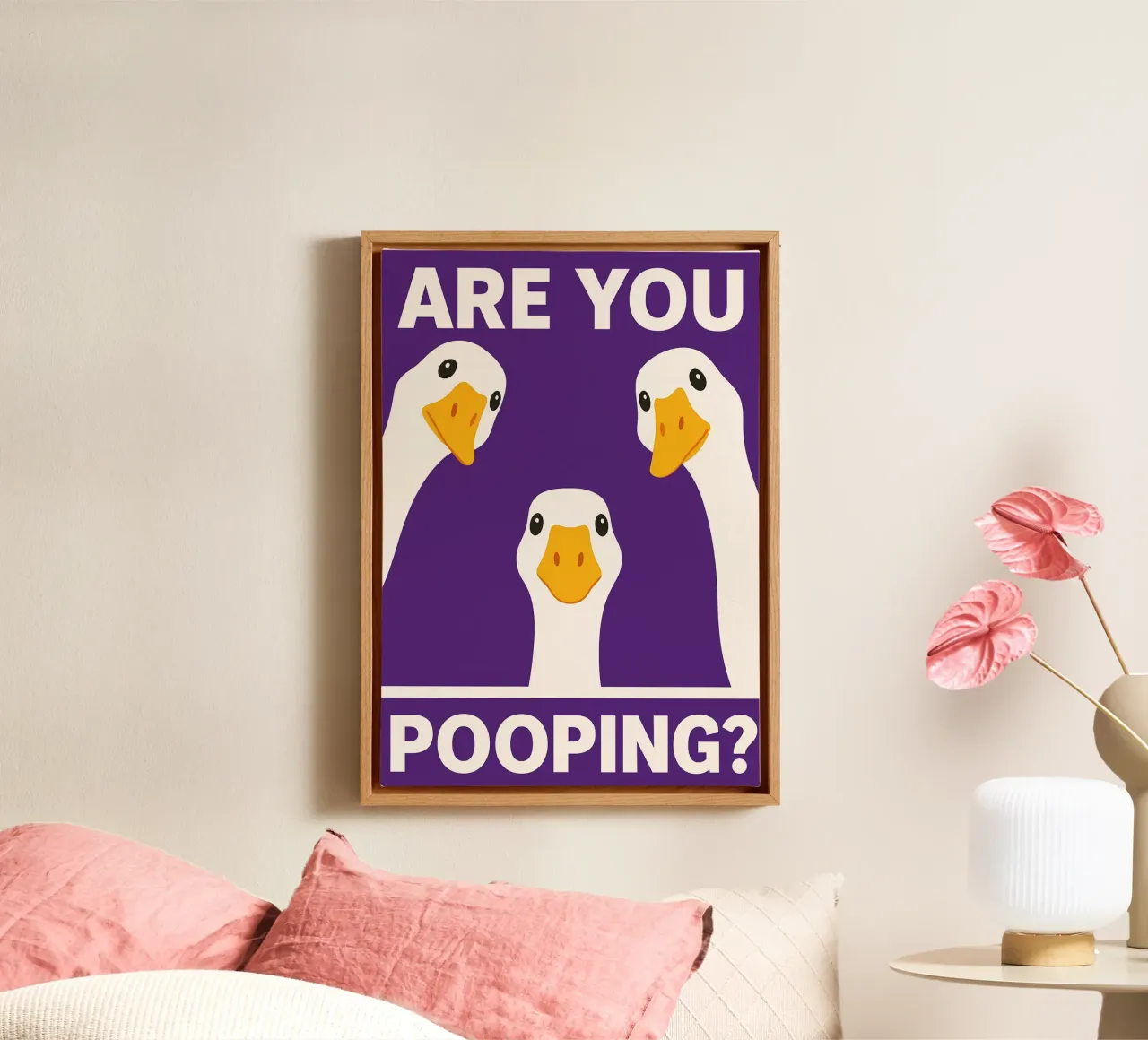 Duck are you pooping canvas with Floater frame by PitaraS