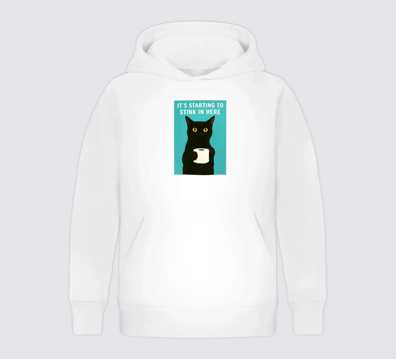 humour drôle de chat et de toilettes, ça commence à puer ici sweat à capuche enfant de PitaraS