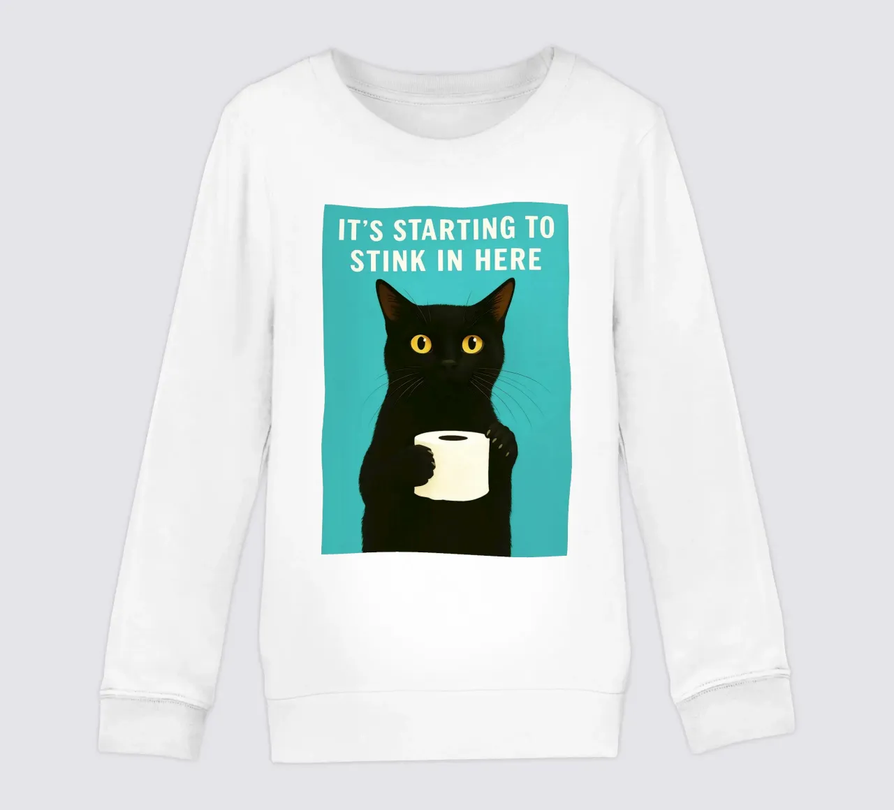 humour drôle de chat et de toilettes, ça commence à puer ici sweat enfant de PitaraS