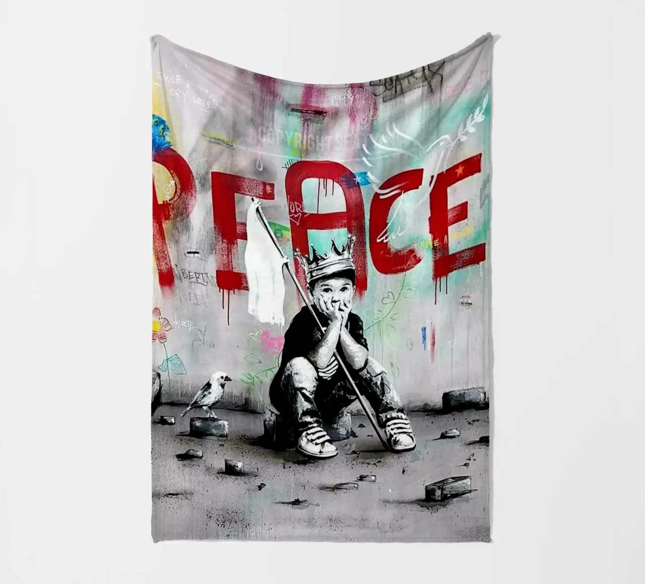 I Want Peace fleece blanket by Betty Shops