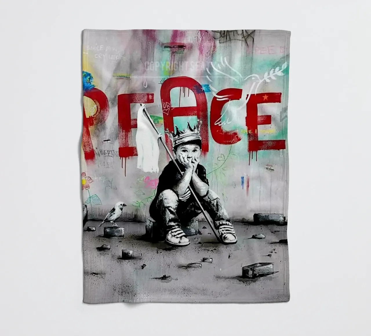 I Want Peace fleece blanket by Betty Shops