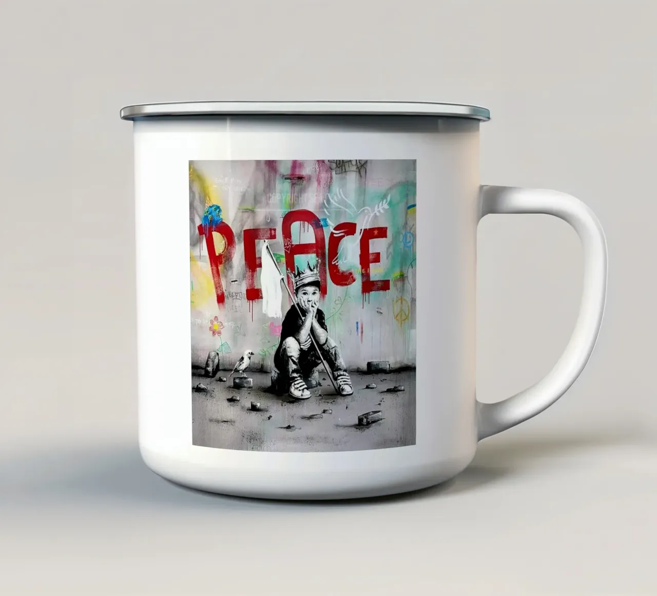 Voglio la pace tazza in smalto da Betty Shops