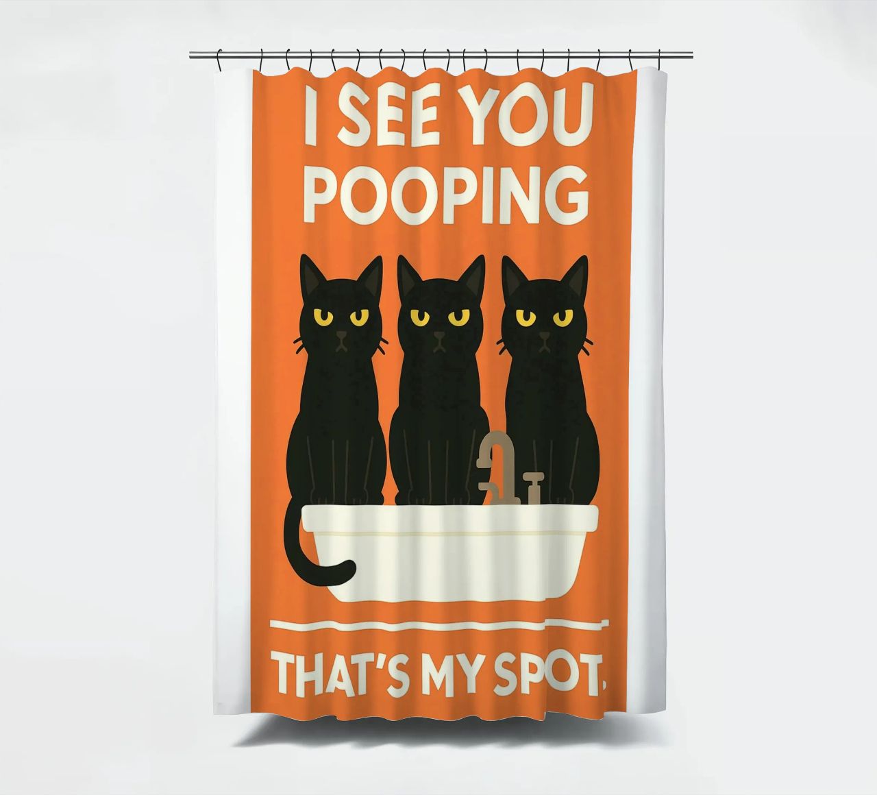 lustiger Katzen-Toiletten-Humor Duschvorhang von PitaraS