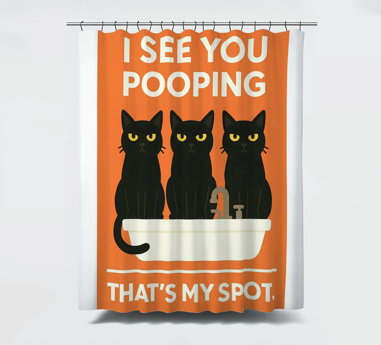 lustiger Katzen-Toiletten-Humor Duschvorhang von PitaraS