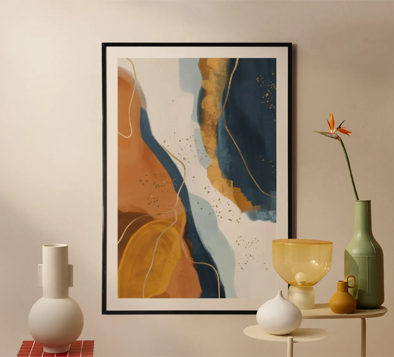 Traccia della linea del deserto poster con telaio in plastica da Monarch Arc
