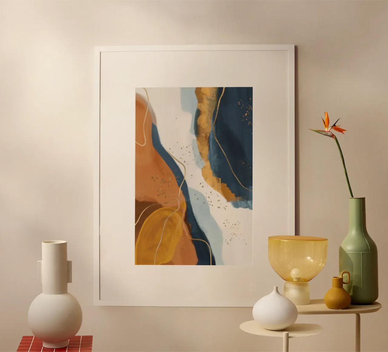 Traccia della linea del deserto poster con telaio in plastica da Monarch Arc