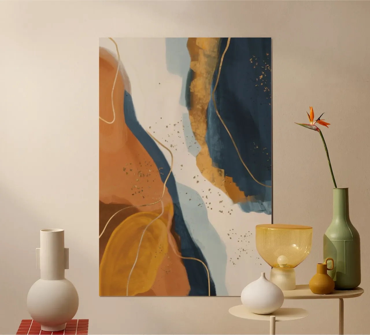 Traccia della linea del deserto poster con telaio in plastica da Monarch Arc