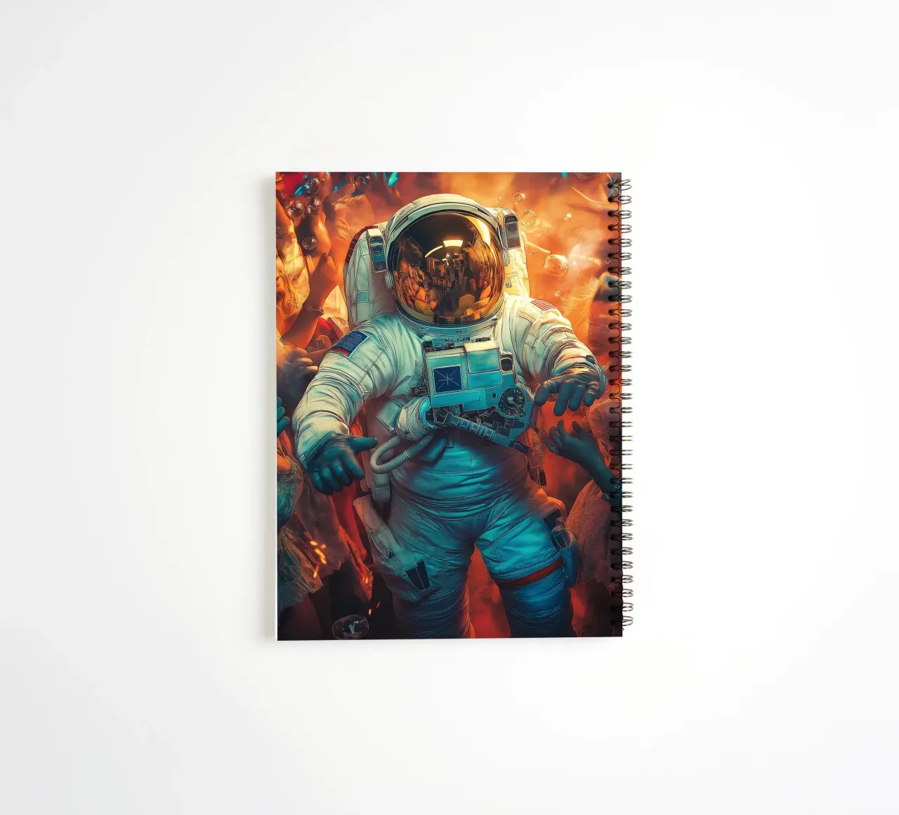 Astronaut in the party spiral notebook by Motivate-Today