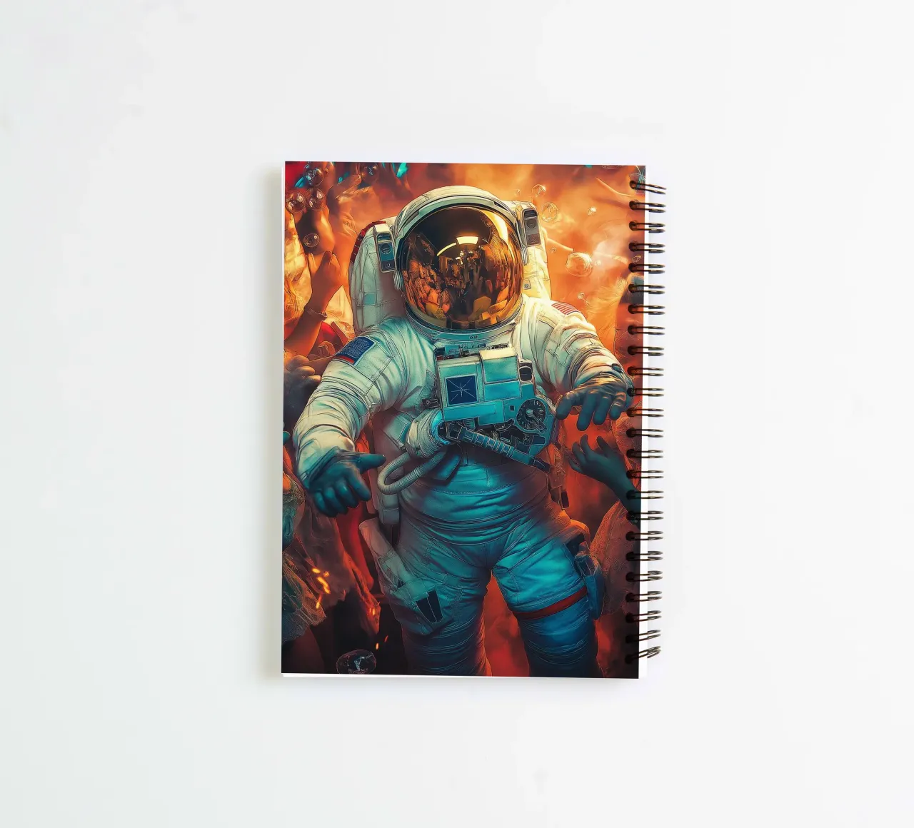 Astronaut in the party spiral notebook by Motivate-Today