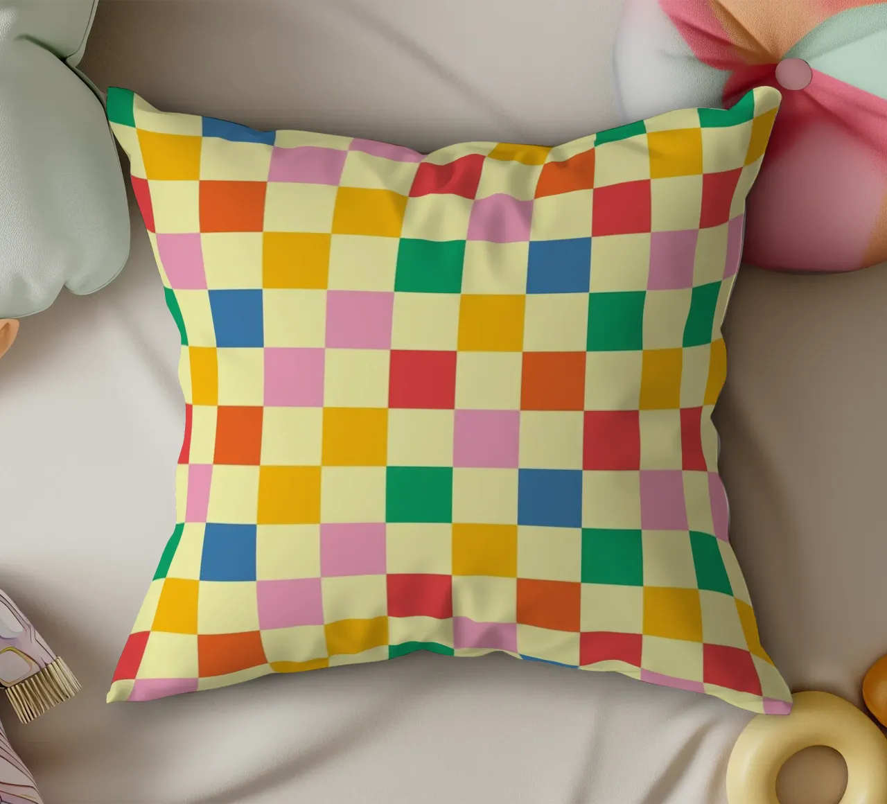 Square pixel retro colorful cuscino da galihstudio