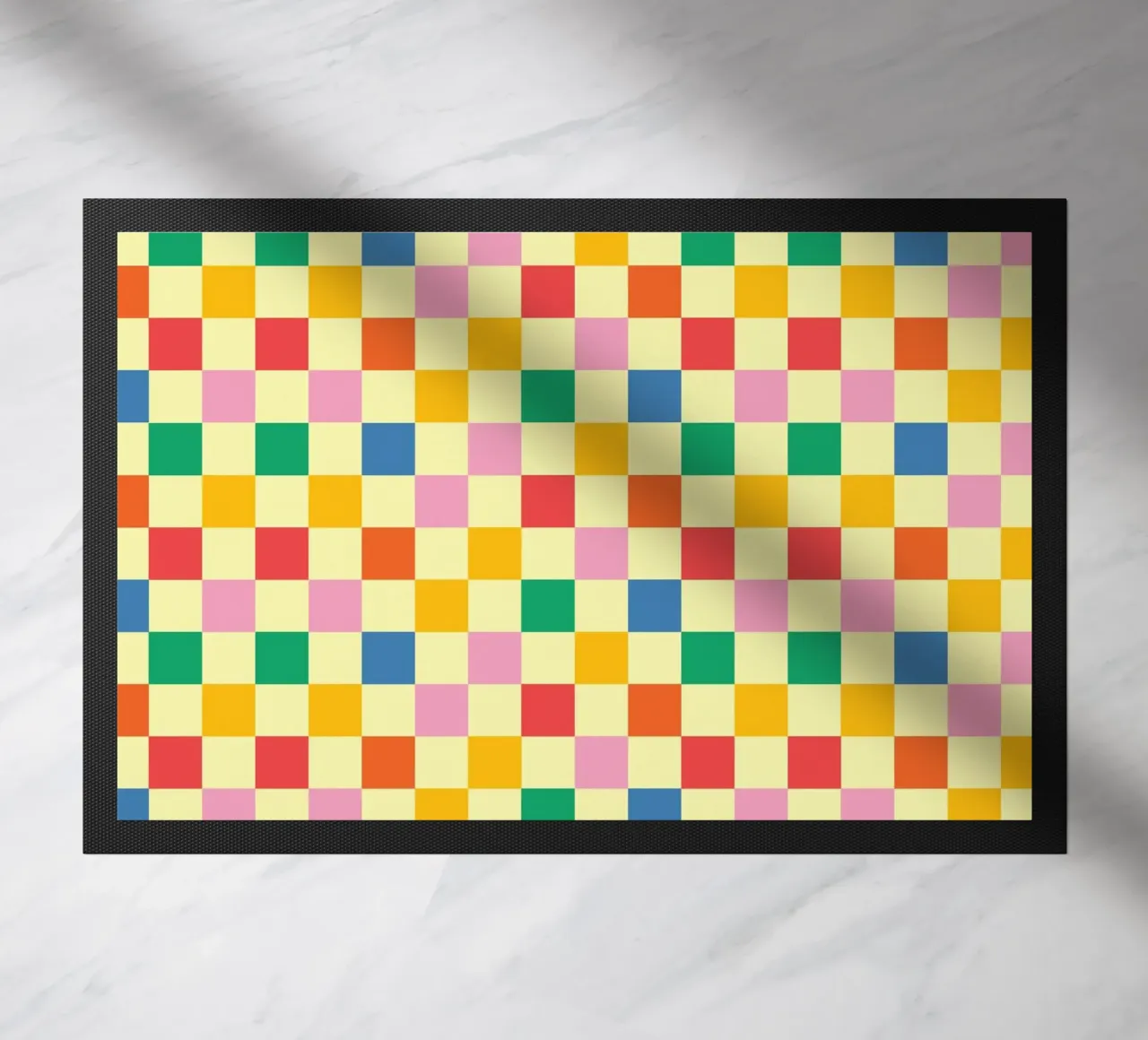 Square pixel retro colorful doormat by galihstudio