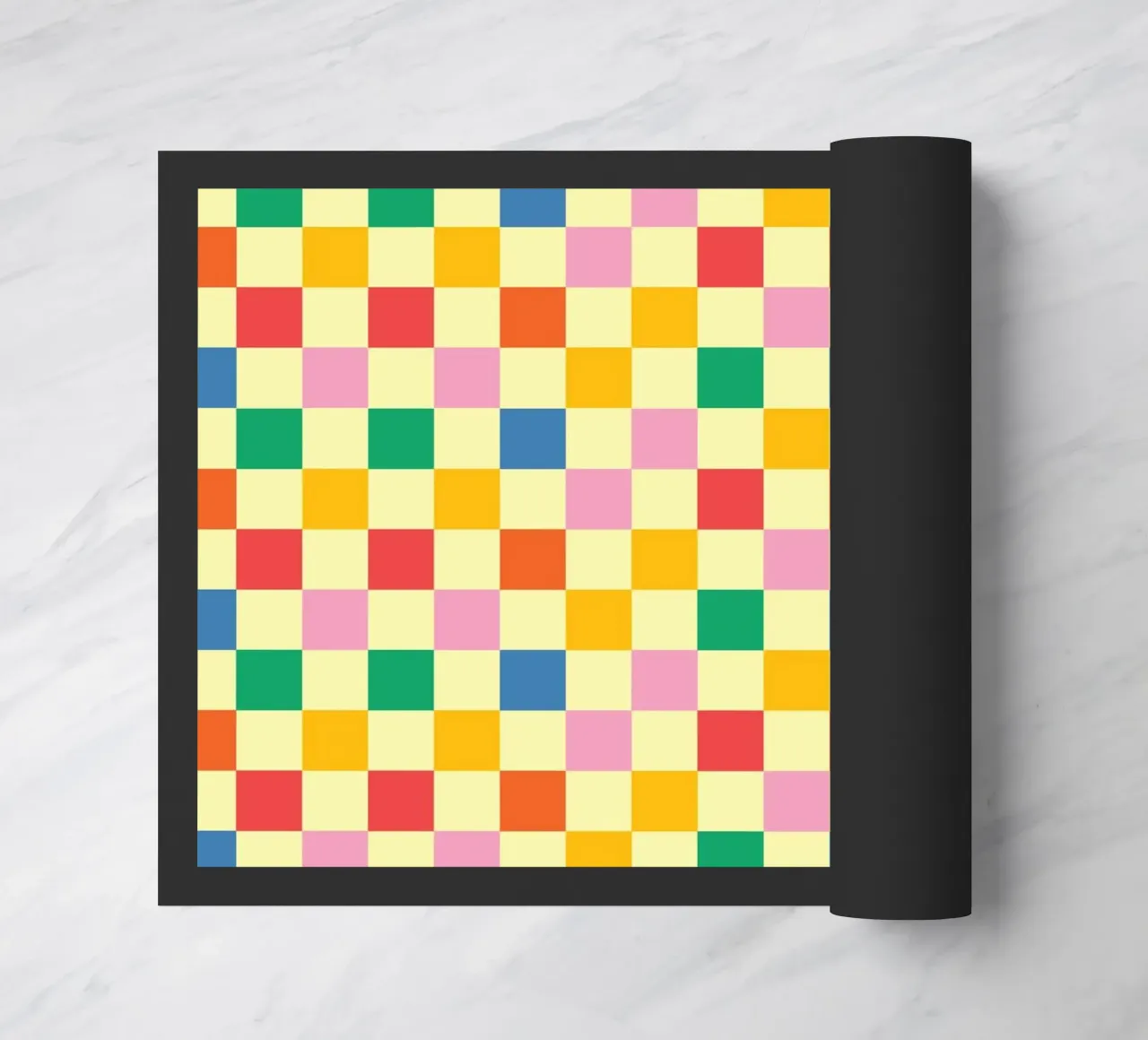 Square pixel retro colorful doormat by galihstudio