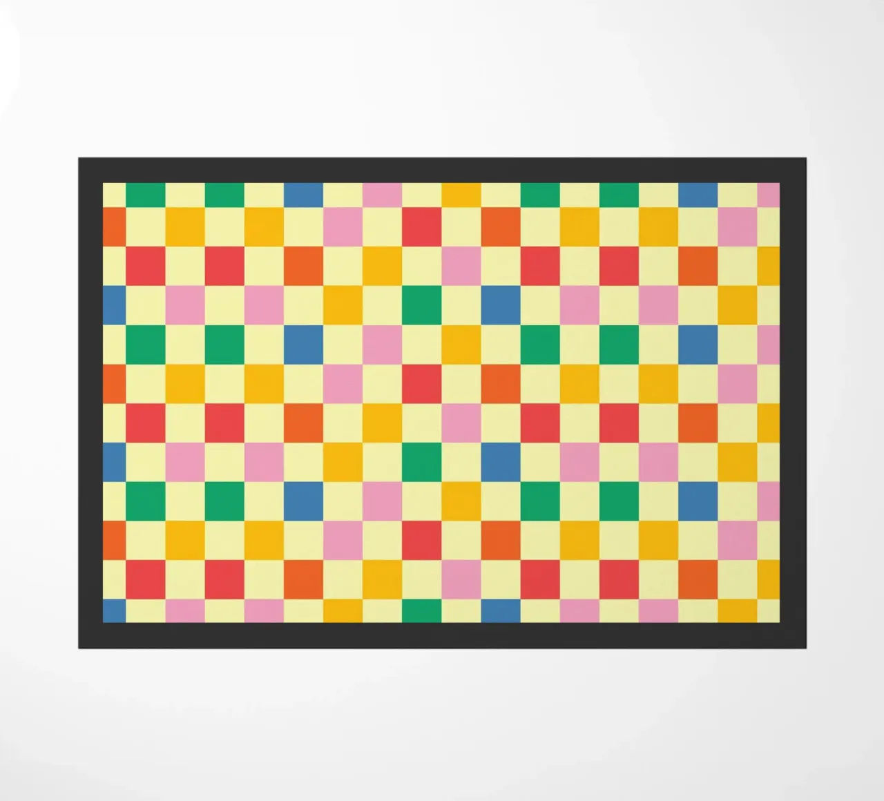 Square pixel retro colorful doormat by galihstudio