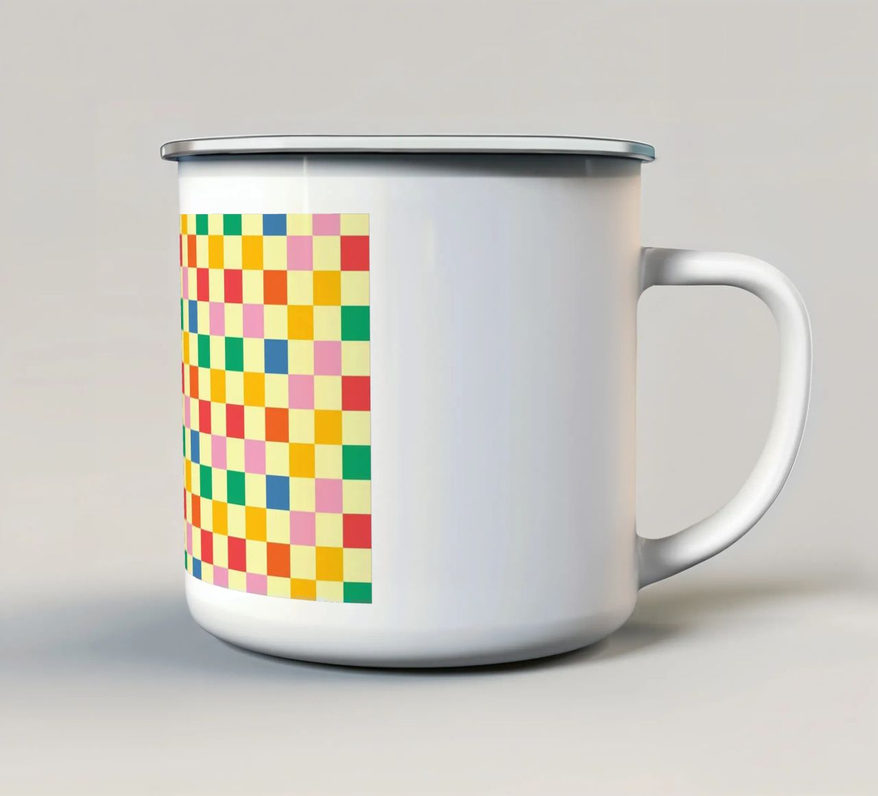 Square pixel retro colorful tazza in smalto da galihstudio