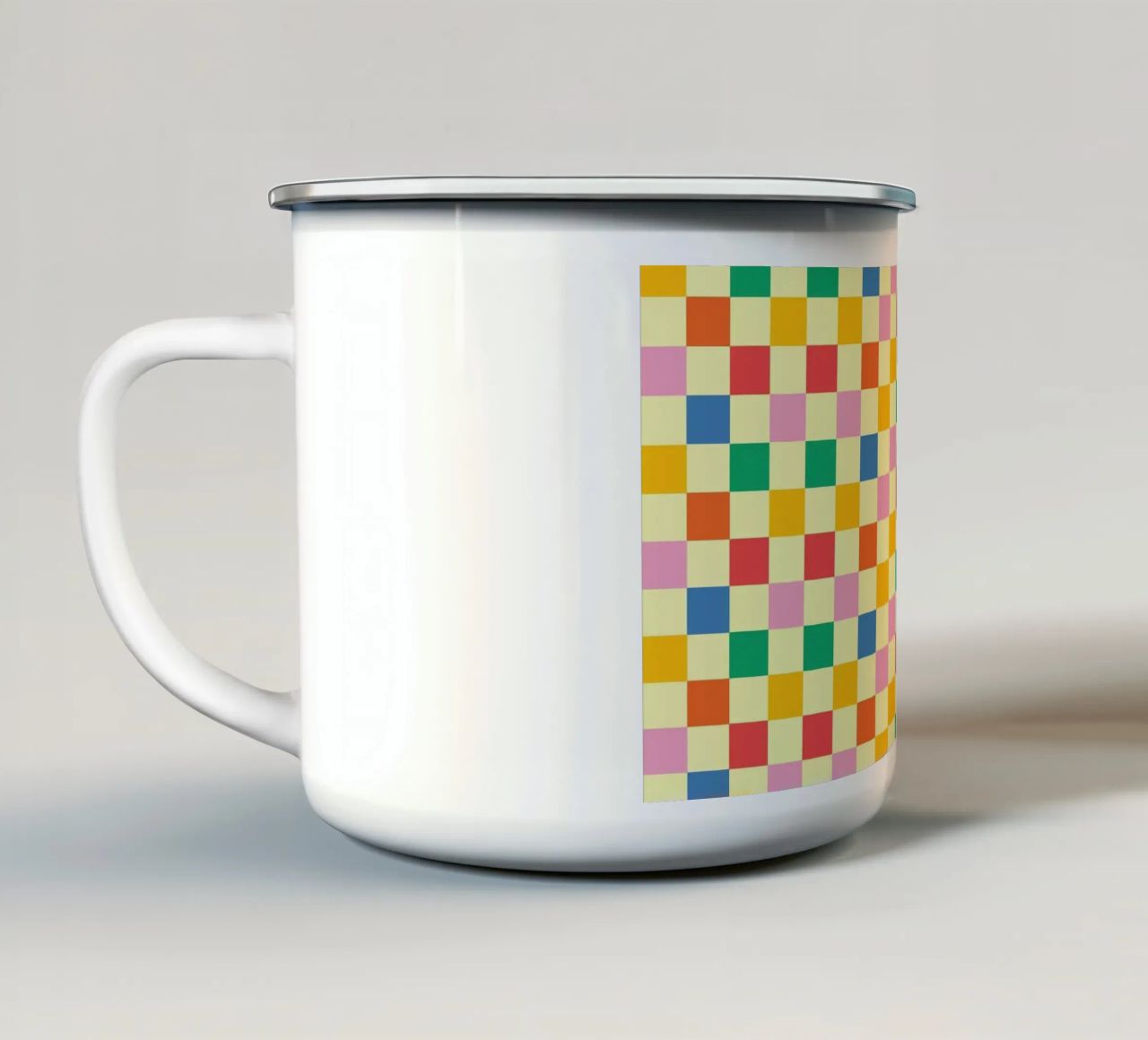 Square pixel retro colorful tazza in smalto da galihstudio