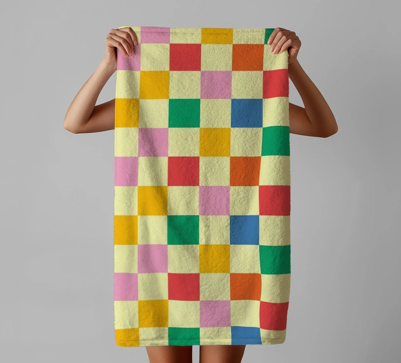 Square pixel retro colorful asciugamano da bagno da galihstudio